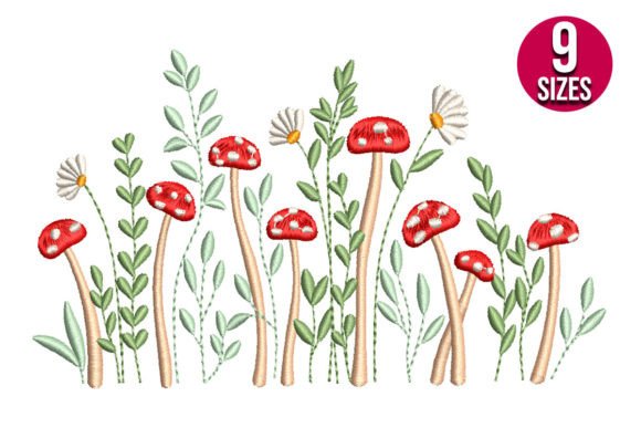 Daisy Flowers with Mushrooms Embroidery Review