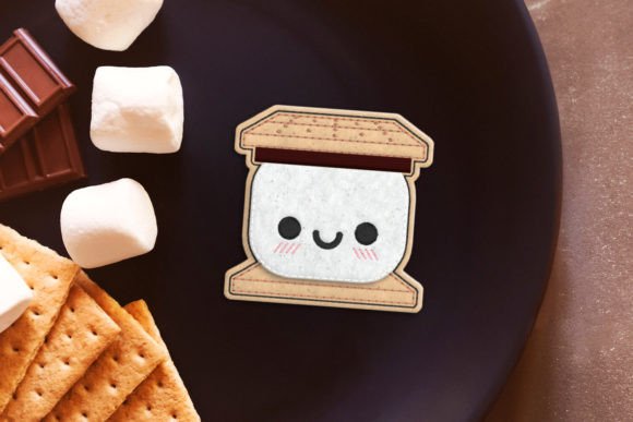 Kawaii Cartoon Smore Embroidery Design