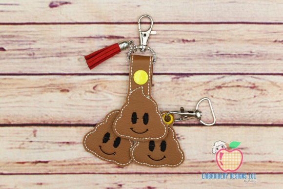 Poop Symbol ITH Snaptab Keyfob Design Review