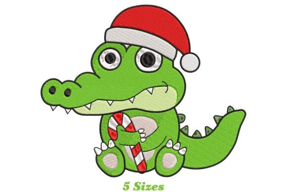 Santa Hat Alligator Christmas