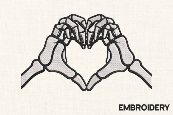 Skeleton Heart Hands Embroidery Design Review
