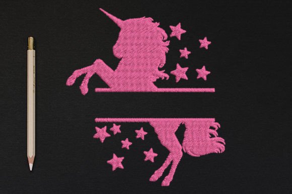 Standing Unicorn Split Text Frame Embroidery Review