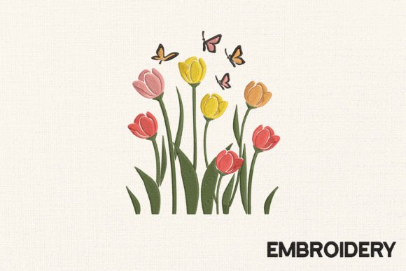 Tulips with Butterfly Embroidery Review